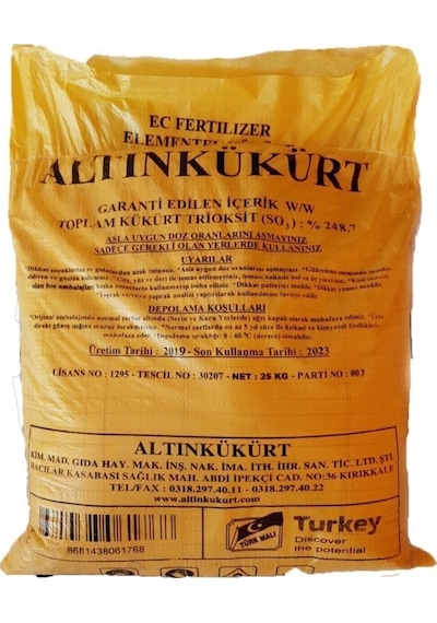 Altın Kükürt Ph Düşürür 25 Kg 1 Adet
