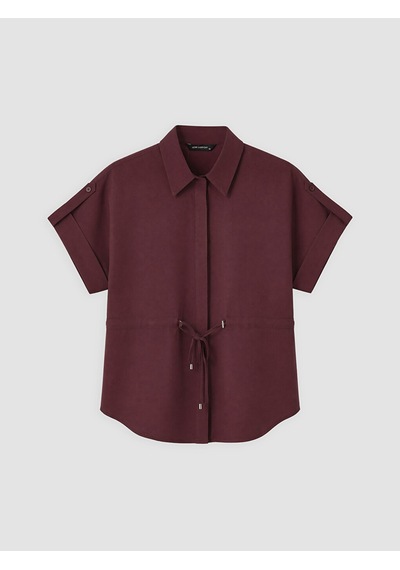 Lcw Everyday Bordo Bağcıklı Oversize Kadın Gömlek