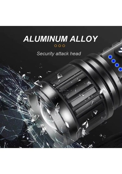 Bd-14 10w Tg Led Alüminyum Alaşımlı Zoomlu Type-c Şarjlı El Feneri