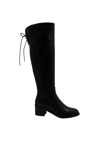Poletto Hakiki Deri Sıyah Çizme Topuklu 3176 17 Bfl Yk-481 Siyah
