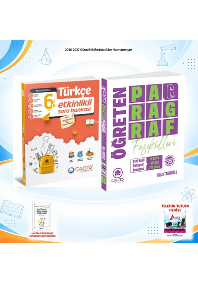 Çanta Yayınları 2026-2027 6. Sınıf Tüm Dersler 2 Kitap Türkçe Soru/paragraf Set