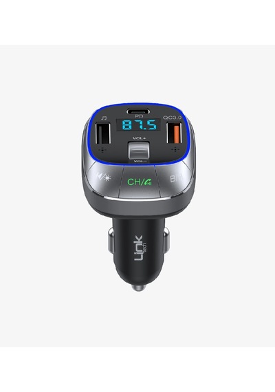 Linktech Fm Transmitter - Linktech Gf17 Premium 48w Üç Girişli 5.0 Bluetooth Fm Transmitter - Rgb Ça