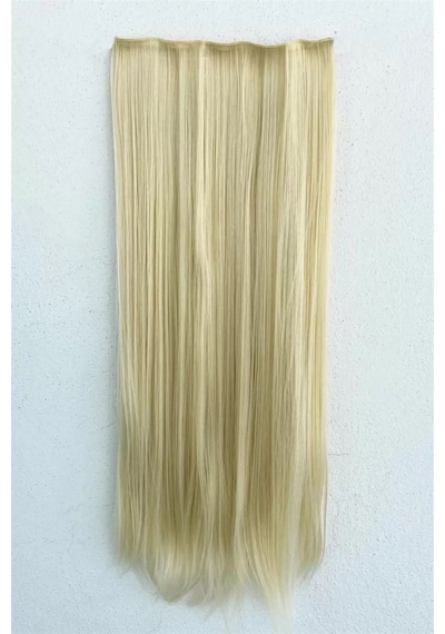 Caş Dekorasyon Isıya Dayanıklı Yarım Ay Saç Çıt Çıt 613 / Düz / Platin Sarı 70cm / 140gr
