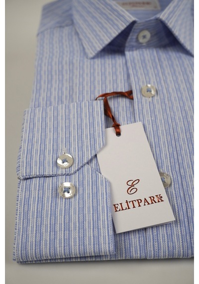 Elitpark Signature Lines Desenli Uzun Kollu Pamuklu Cepli Rahat Kalıp Premium Erkek Gömlek Mavi Elitpark Signature Lines Desenli Uzun Kollu Pamuklu Cepli Rahat Kalıp Premium Erkek Gömlek Mavi