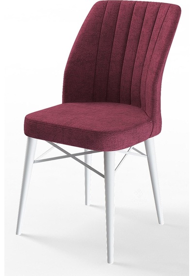 Canisa Concept Flex Serisi, Bordo Sandalye , Beyaz Gürgen Ayaklı 1.sınıf 6 Adet Sandalye Bordo