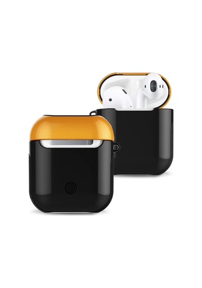 Airpods Uyumlu 2 2.nesil 3in1 Kılıf - Siyah-sarı