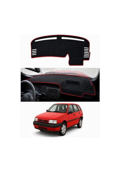 Fiat - Tipo Dijital 1988-1995 Uyumlu Torpido Koruma Kılıfı - Kırmızı Şeritli
