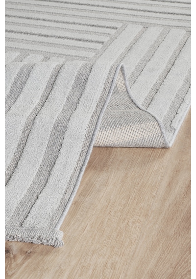 Kaşmir Halı İskandinav Asta 160x230 Cm Salon Mutfak Halısı Yolluk Gri