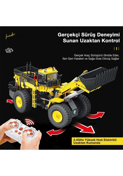 Reobrix 22009 Dozer Kamyon Kumanda&motorlu Yaratıcı Yapı Blok Seti Building Block Mechanical Loader - 1876 Parça
