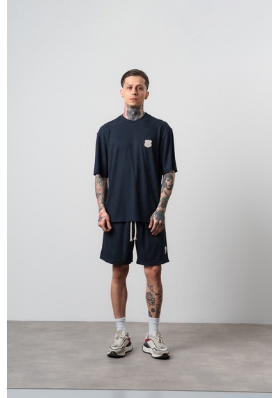 Erkek Route 07 Arma Detaylı Regular Fit T-shirt Şort Takım Lacivert
