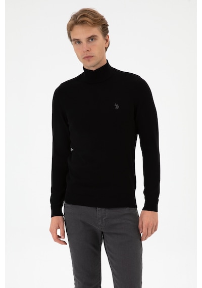 U.S. Polo Assn. Erkek Slim Fit Boğazlı Siyah Basic Kazak 50313712-VR046 U.S. Polo Assn. Erkek Slim Fit Boğazlı Siyah Basic Kazak 50313712-VR046