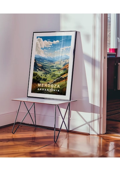 Çerçevesiz Poster Mendoza Dağ Manzarası Ve Yeşil Vadiler
