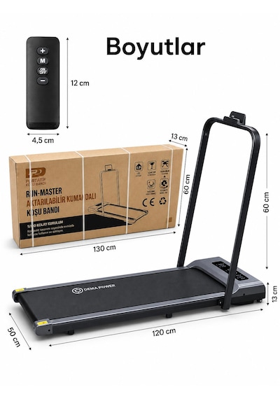 130kg Taşıma Kapasiteli Bluetoothlu Uygulamadan Ayarlanabilir Uzaktan Kumandalı Yürüme Ve Koşu Bandı Ev Ofis Yazlık Sağlıklı Yaşam Spor Gym Fitnnes