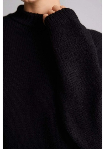 Defacto Oversize Geniş Kalıp Bisiklet Yaka Kazak G6032ax25wnbk27 Siyah-bk27