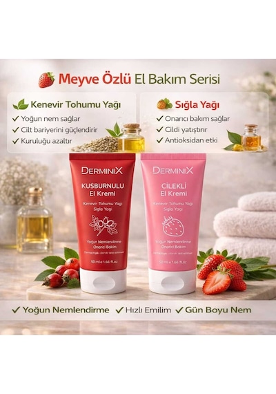 El Kremi 2'li Set 50 Ml Çilek & Kuşburnu Yoğun Nemlendirici Bakım