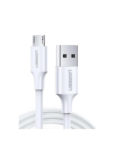 Ugreen 2.4A Micro USB Data ve Hızlı Şarj Kablosu 1 M Beyaz