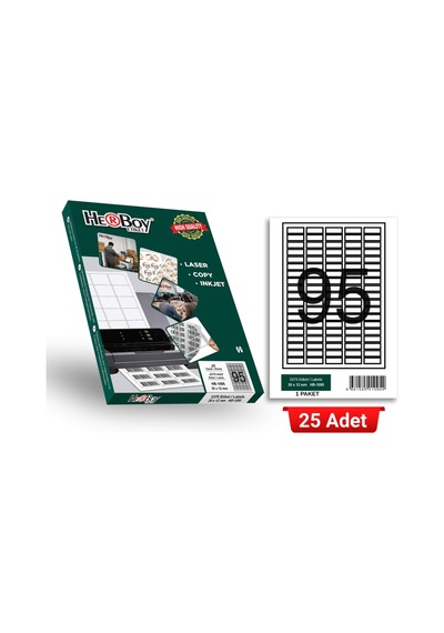 Herboy Hb-1095 30 X 12 Mm A4 Laser Etiket 25 Adet