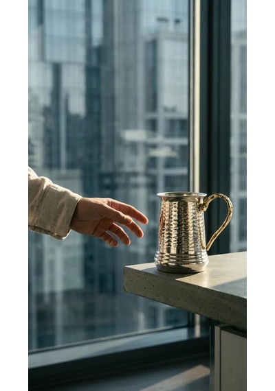 Aura Copper Bakır Bardak/kupa 400 Ml Kalaylı El İşlemeli Tekli/6'lı Bakır - Gold
