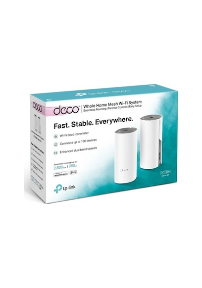 TP-LINK DECO E4(2-PACK) 1200MBPS 2.4 GHZ & 5  GHZ MESH WIFI INDOO