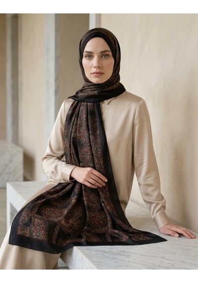Moda Nuda Iconic Lema Şal Acı Kahve - Zarif Ve Modern