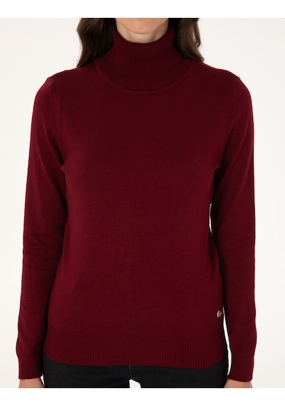 Pierre Cardin Kadın Vişne Kazak /triko 50315747-vr223 Vişne