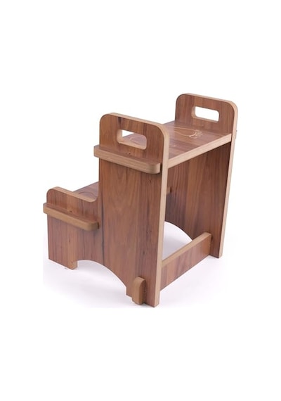 Ahşap Montessori Kaymaz Basamak Tabure Banyo Ve Lavabo Yükseltici Merdiven, 36x36x40 Cm, Mdf Melamin Kaplama