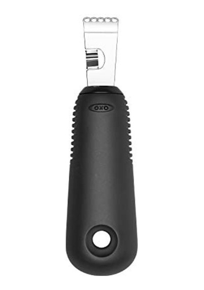 Oxo - Good Grips Soyma Bıçaklı Limon Rendesi Ve Limon Kabuğu Soyma Aleti, Siyah 12v