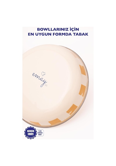 Beige Emaye Bowl Tabağı - Bowl Kase - Salata Kasesi - Sunum Kasesi Çok renkli