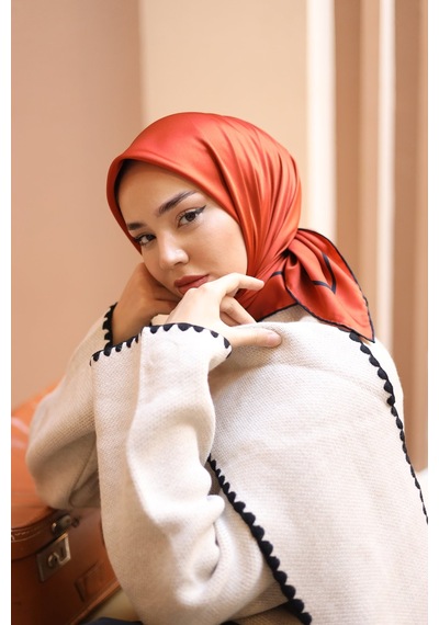 Silk Home Düz Micro Saten Eşarp 28010-13 Bakır