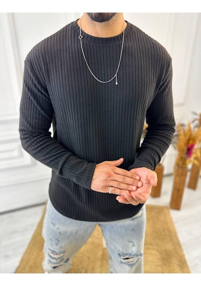 Elku Moda Uzun Kollu Tişört Fitilli Bisiklet Yaka Yumuşak Dokulu Tüylenmez Pamuklu Kazak Sweatshirt Siyah Elku Moda Uzun Kollu Tişört Fitilli Bisiklet Yaka Yumuşak Dokulu Tüylenmez Pamuklu Kazak Sweatshirt Siyah