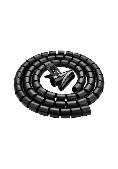 S-link Sl-195 28mm 20 Metre Siyah Spiral Kablo Düzenleyici Toplayıcı Pratik Uygulama Aparatlı