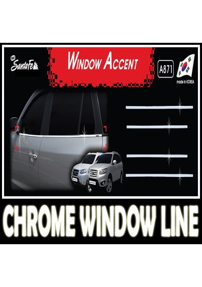 Hyundaı Santa Fe 2007-2012 Cam Çıtası Paslanmaz Çelik Krom 4 Prç