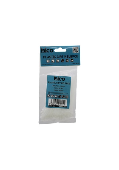 100pcs Beyaz 2.5x100mm Plastik Cırt Kelepçe Standart