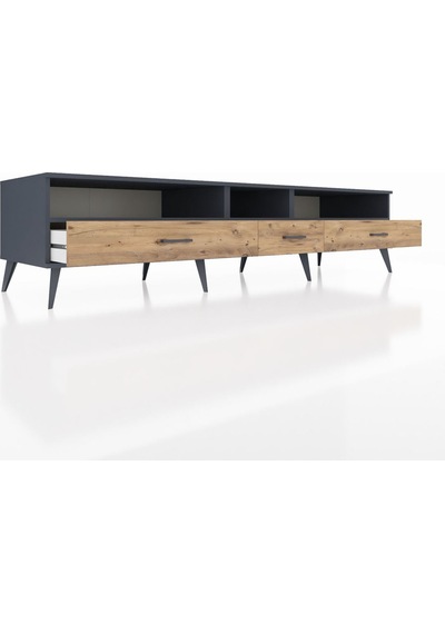 Kronos Tv Ünitesi 3 Raflı 3 Çekmeceli 220x59x51 Antrasit-antrasit/çam Antrasıt/atlas Çam - Antrasıt Kronos Tv Ünitesi 3 Raflı 3 Çekmeceli 220x59x51 Antrasit-antrasit/çam Antrasıt/atlas Çam - Antrasıt