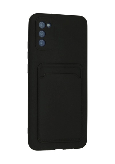 Newface Samsung Galaxy A02s Kılıf Kelvin Kartvizitli Silikon - Siyah