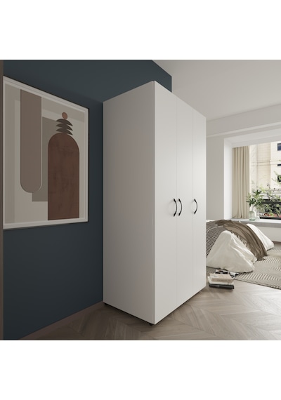 Ed Pet Dizayn Doruk 3 Kapaklı Beyaz Elbise Dolabı Çok Amaçlı Dol