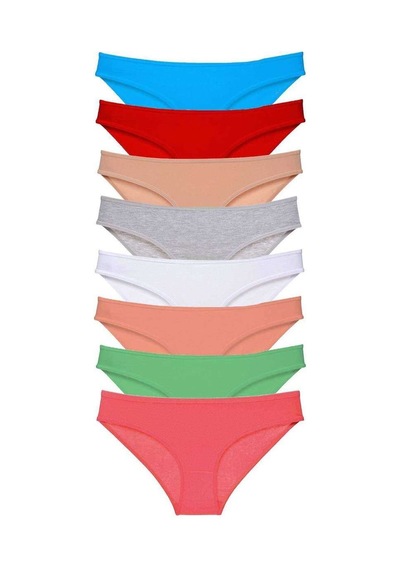 8 Adet Süper Eko Set Likralı Kadın Slip Külot Set 8 Beden: S Standart