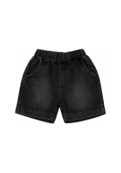 Bebegen Erkek Bebek Siyah Beyaz Mavi Kot Ceketli Şortlu 3'lü Takım
