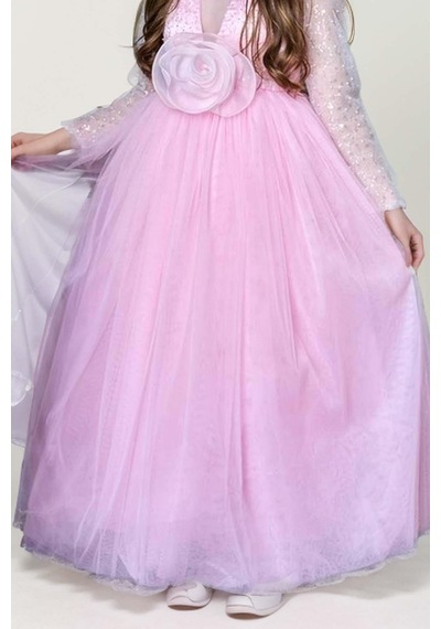Riccotarz Kız Çocuk Üzeri Pulpayet İşlemeli Kolları Şeffaf Tüllü Toka Detaylı Pembe Abiye Pembe Riccotarz Kız Çocuk Üzeri Pulpayet İşlemeli Kolları Şeffaf Tüllü Toka Detaylı Pembe Abiye Pembe