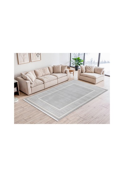 Badelya Home Gri 7109 Modern Desen Doğal Taban Saçaklı Salon Koridor Mutfak Çocuk Oturma Odası Halısı Yolluk 7109-gri