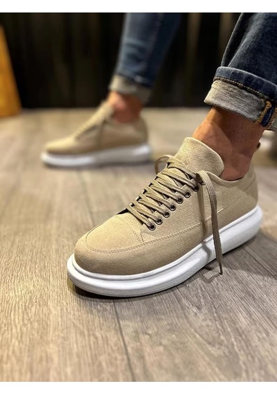 Ay Mood Jy914 Drake Bağcıklı Süet Erkek Günlük Sneaker Ayakkabı Sbt Krem