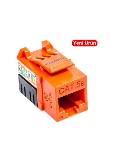 Lınkomm 34921 Cat6a 50u 90 Derece Keystone Jack Turuncu