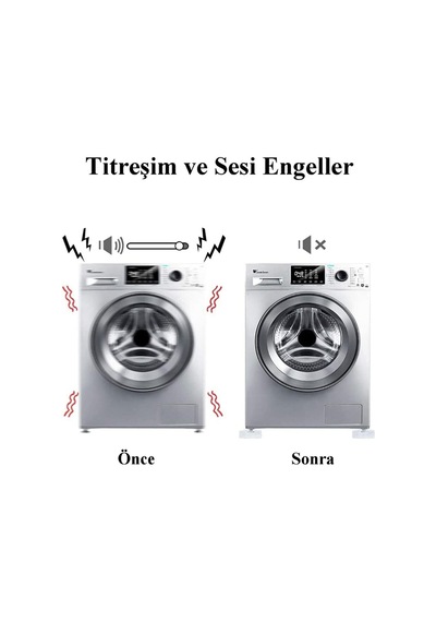 Çamaşır Makinesi Ayağı Titreşim Gürültü Hareket Önleyici Mobilya Yükseltici Ayak 4 Adet Çok Renkli