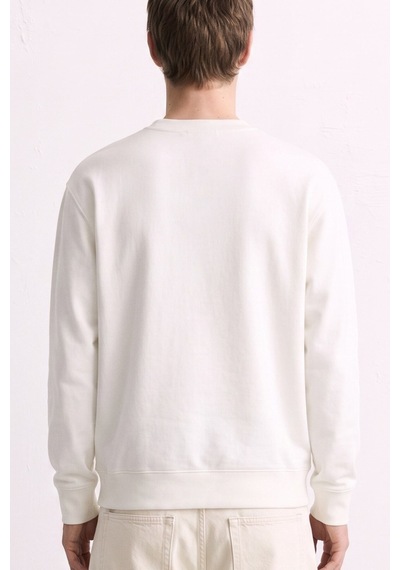 Barrels And Oıl Erkek Göğüs Baskı Detaylı Uzun Kollu Sweatshirt - Ekru Ekru