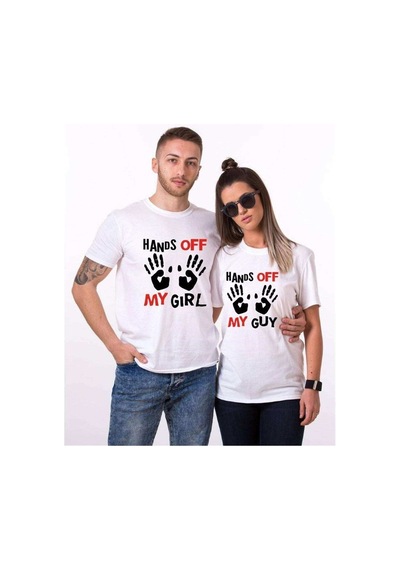 Tshirthane Hands Off Sevgili Kombinleri Tshirt Kombini Beyaz