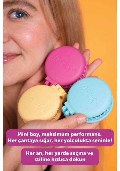 Beauty Makaron Saç Fırçası - 3d Esnek, Aynalı, Çanta Boy - Compact Detangler Leylak