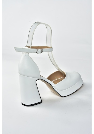 Fox Shoes Beyaz Kalın Platform Topuklu Kadın Ayakkabı M404100809
