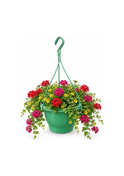 Yeşil Makrome Saksı 3 Adet 2.5 Lt / 21 Cm Askı Dahil 50 Cm