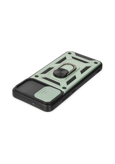 Samsung Uyumlu Galaxy A03 Kılıf Pars Lens Yüzüklü Silikon Yeşil,