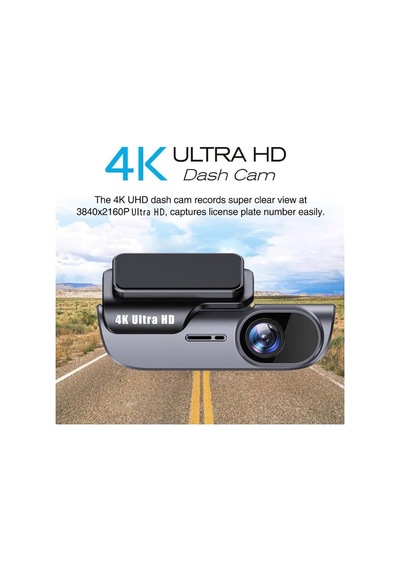 4k Ultra Hd Akıllı Araç İçi Kamera - Wi-fi Bağlantılı, 24 Saat Park Monitörlü, Gece Görüşlü Ve Döngüsel Kayıt Özellikli Sürüş Kayıt Cihazı Dash Cam